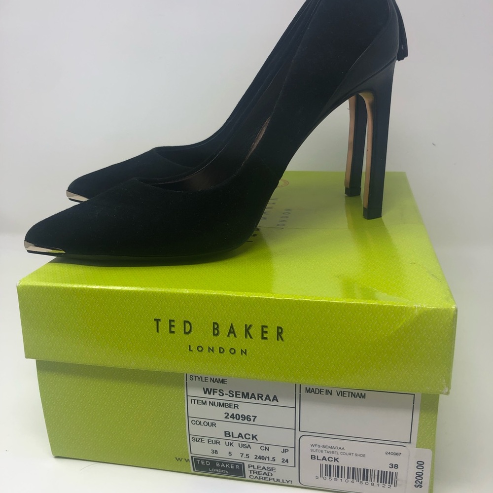 Ted Baker Semaraa black suede pumps with tassels